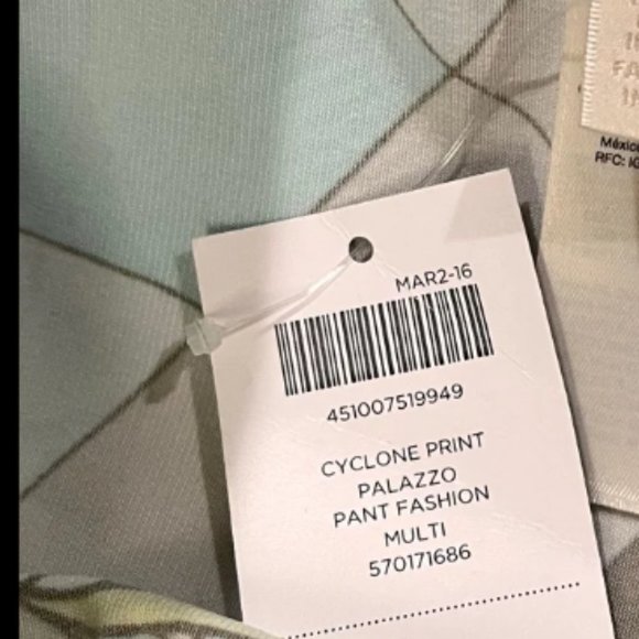 Chico's Cyclone Print Wide Leg Palazzo Pants NWT Chico's 2P M/L - Picture 6 of 6